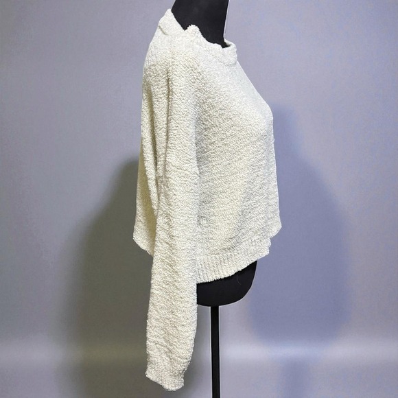Double Zero Spicy Small Ivory Soft Plush Cropped Oversized Sweater Cozy Chunky - Picture 2 of 8